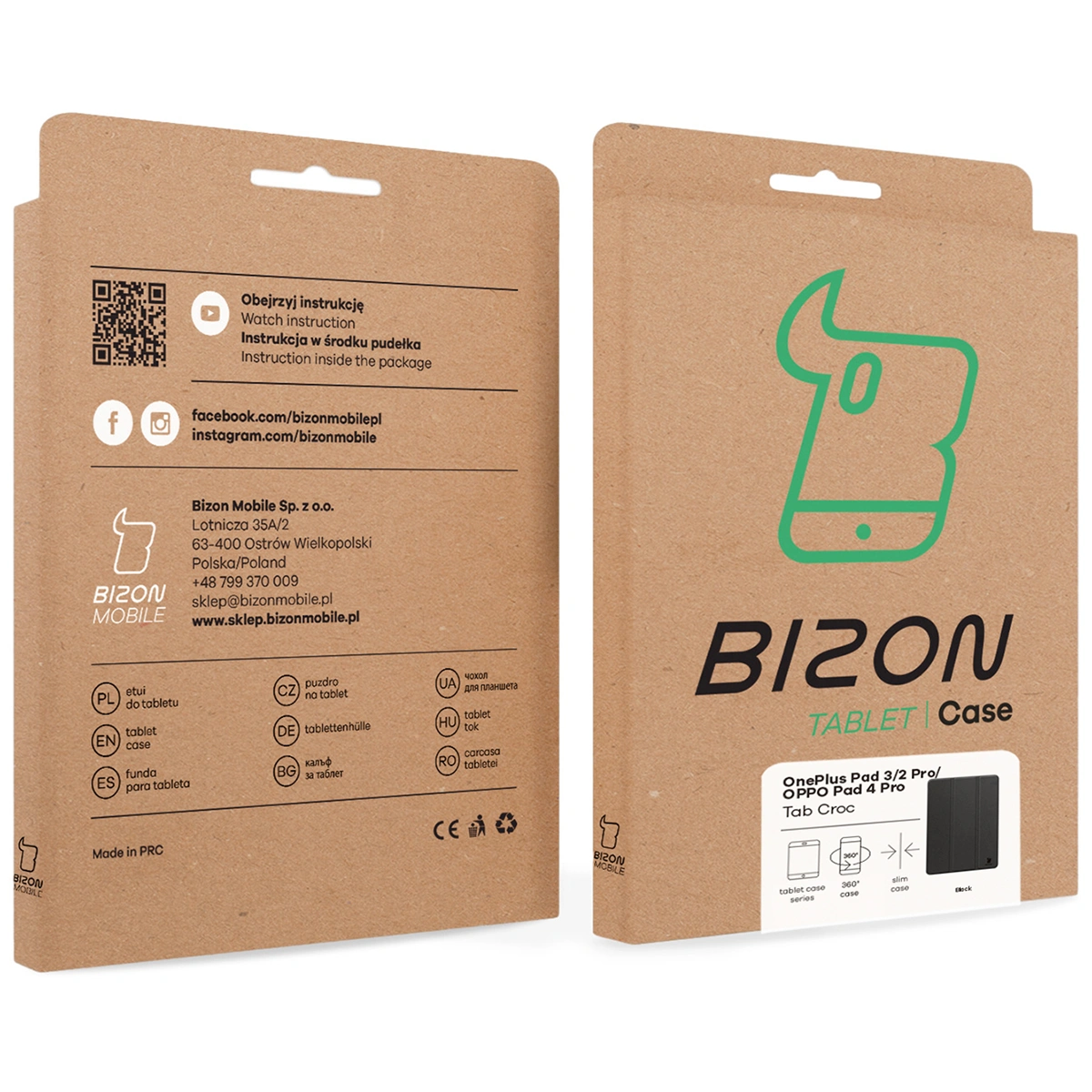 Kraftowe pudełko Bizon Case z dedykowaną etykietą do OnePlus Pad 3 / OnePlus Pad 2 Pro / OPPO Pad 4 Pro